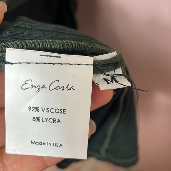 Enza Costa Ribbed Forest Green Wrap Dress - Picture 6 of 6